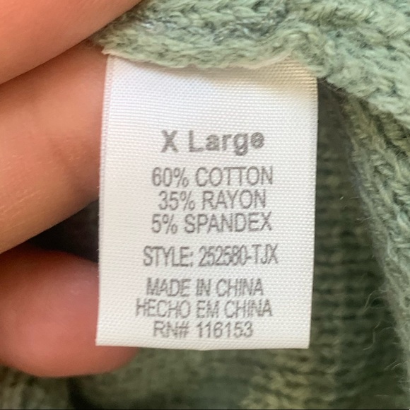 Poof XL Tiered Ruffle Sleeve Pullover Sweater Sage Green - Picture 4 of 6